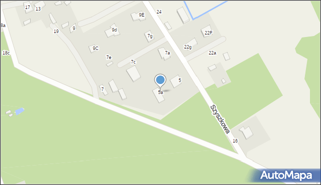 Józefin, Szyszkowa, 5a, mapa Józefin