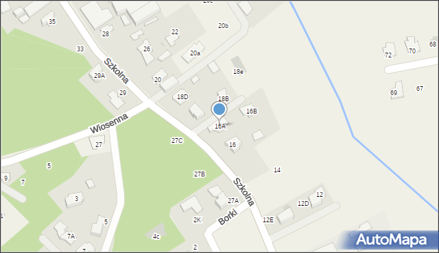 Józefów, Szkolna, 16A, mapa Józefów