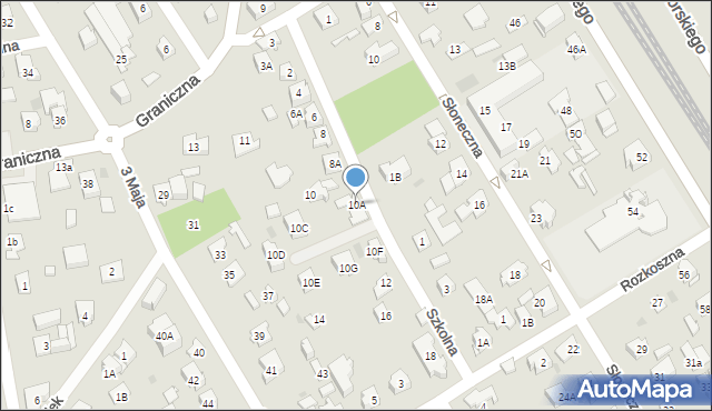 Józefów, Szkolna, 10A, mapa Józefów