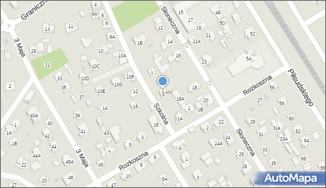 Józefów, Szkolna, 3, mapa Józefów