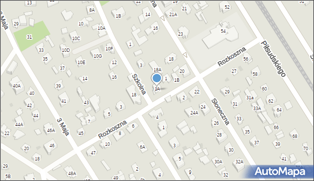 Józefów, Szkolna, 7A, mapa Józefów