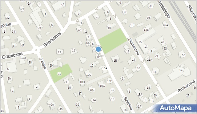 Józefów, Szkolna, 8A, mapa Józefów