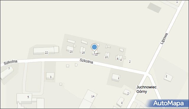 Juchnowiec Górny, Szkolna, 14, mapa Juchnowiec Górny