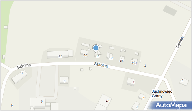 Juchnowiec Górny, Szkolna, 18, mapa Juchnowiec Górny