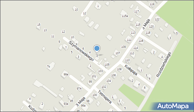 Kalety, Szymanowskiego, 2, mapa Kalety