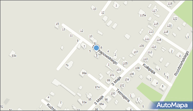 Kalety, Szymanowskiego, 3, mapa Kalety