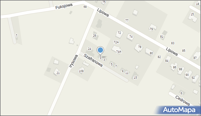 Kalinówka, Szafranowa, 1, mapa Kalinówka