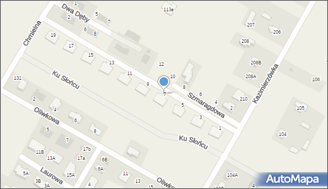 Kalinówka, Szmaragdowa, 7, mapa Kalinówka