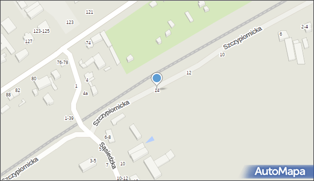 Kalisz, Szczypiornicka, 14, mapa Kalisza