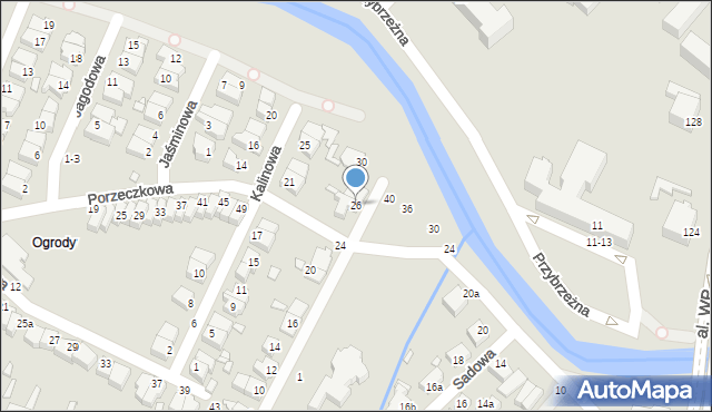 Kalisz, Szewska, 26, mapa Kalisza