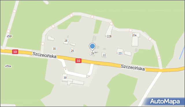 Kalisz Pomorski, Szczecińska, 24, mapa Kalisz Pomorski