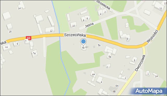 Kalisz Pomorski, Szczecińska, 5c, mapa Kalisz Pomorski