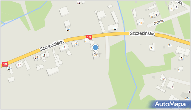 Kalisz Pomorski, Szczecińska, 7a, mapa Kalisz Pomorski