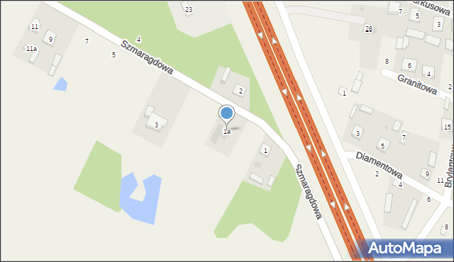 Kamień, Szmaragdowa, 1a, mapa Kamień