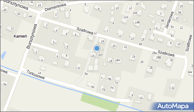 Kamień, Szafirowa, 16A, mapa Kamień