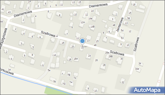 Kamień, Szafirowa, 22, mapa Kamień