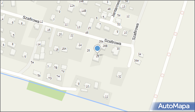 Kamień, Szafirowa, 28, mapa Kamień