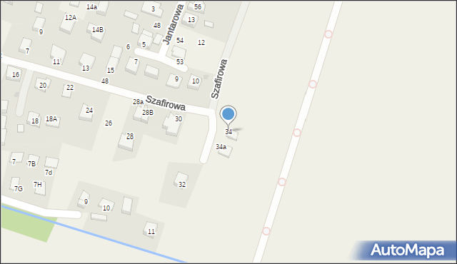 Kamień, Szafirowa, 34, mapa Kamień