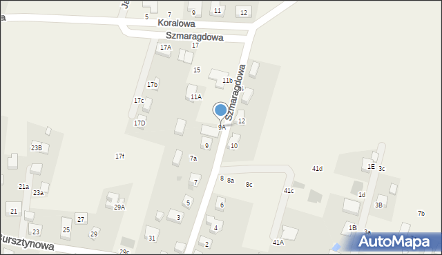 Kamień, Szmaragdowa, 9A, mapa Kamień