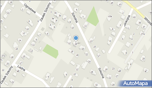 Kamieniec Wrocławski, Szkolna, 14, mapa Kamieniec Wrocławski