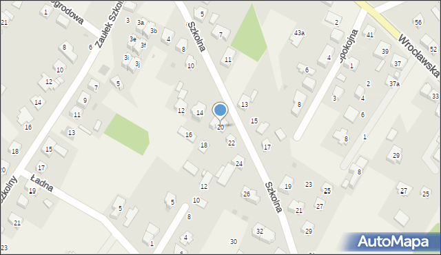 Kamieniec Wrocławski, Szkolna, 20, mapa Kamieniec Wrocławski