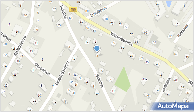 Kamieniec Wrocławski, Szkolna, 3, mapa Kamieniec Wrocławski