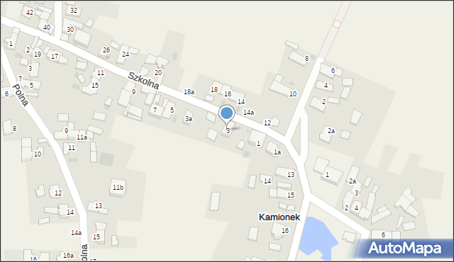 Kamionek, Szkolna, 3, mapa Kamionek