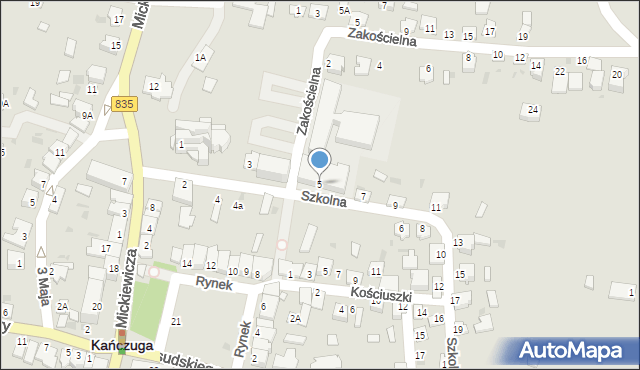 Kańczuga, Szkolna, 5, mapa Kańczuga