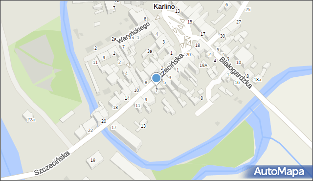 Karlino, Szczecińska, 7, mapa Karlino