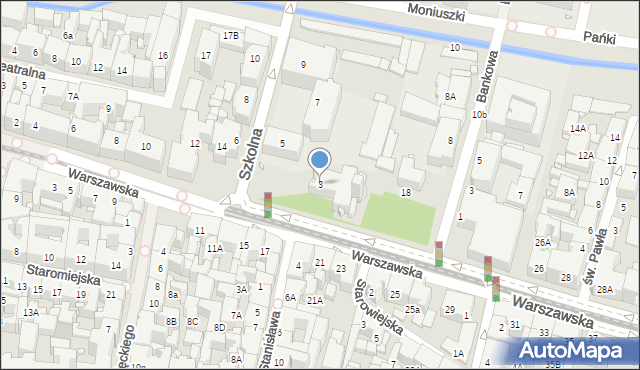 Katowice, Szkolna, 3, mapa Katowic