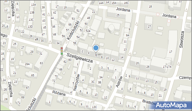 Katowice, Szeligiewicza Marcina, 6, mapa Katowic