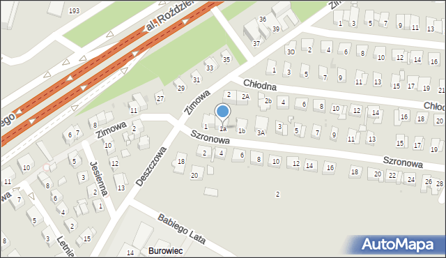 Katowice, Szronowa, 1a, mapa Katowic