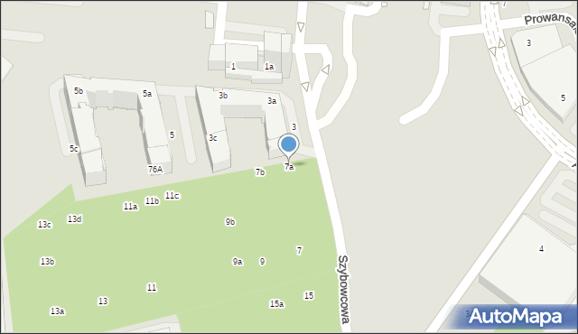 Katowice, Szybowcowa, 7a, mapa Katowic