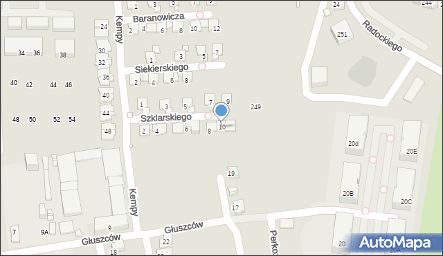 Katowice, Szklarskiego Alfreda, 10, mapa Katowic