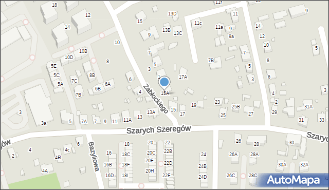 Katowice, Szarych Szeregów, 15A, mapa Katowic