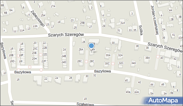 Katowice, Szarych Szeregów, 28B, mapa Katowic