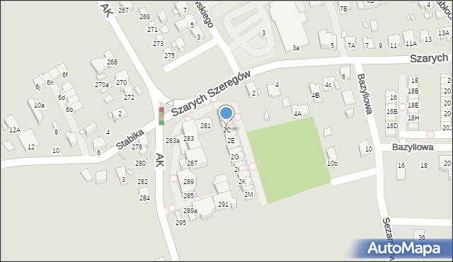 Katowice, Szarych Szeregów, 2C, mapa Katowic