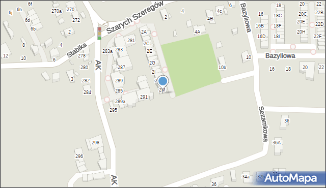 Katowice, Szarych Szeregów, 2N, mapa Katowic