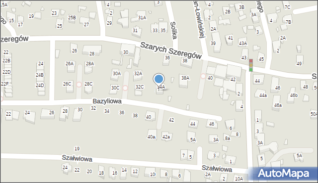 Katowice, Szarych Szeregów, 34B, mapa Katowic
