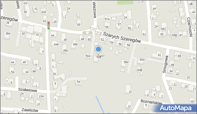 Katowice, Szarych Szeregów, 52B, mapa Katowic