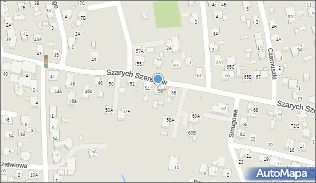 Katowice, Szarych Szeregów, 56A, mapa Katowic