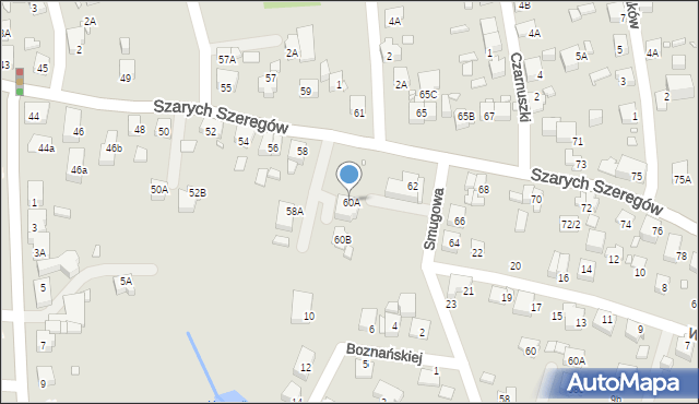 Katowice, Szarych Szeregów, 60A, mapa Katowic