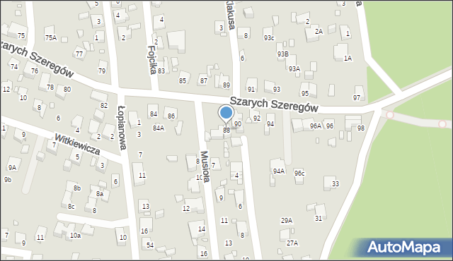 Katowice, Szarych Szeregów, 88, mapa Katowic
