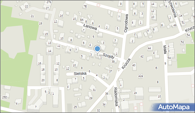 Katowice, Szojdy, 1A, mapa Katowic
