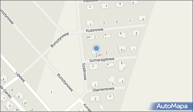 Kępa, Szmaragdowa, 1, mapa Kępa