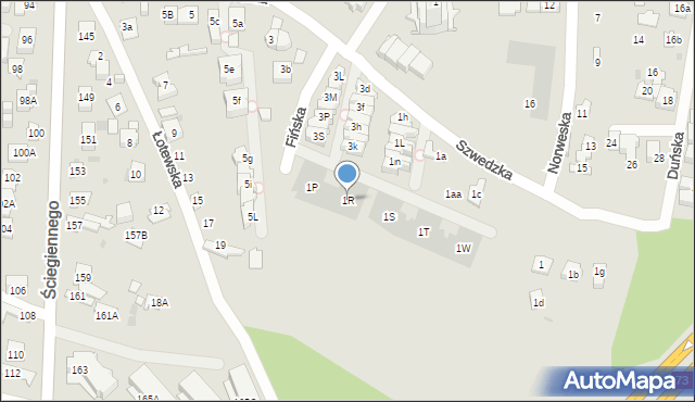 Kielce, Szwedzka, 1R, mapa Kielc