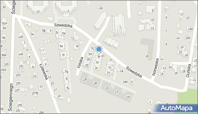 Kielce, Szwedzka, 3f, mapa Kielc