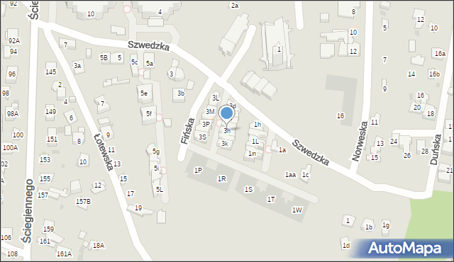 Kielce, Szwedzka, 3h, mapa Kielc