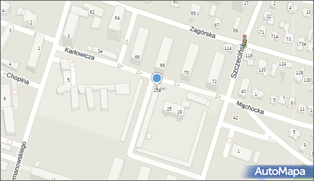 Kielce, Szczecińska, 25a, mapa Kielc