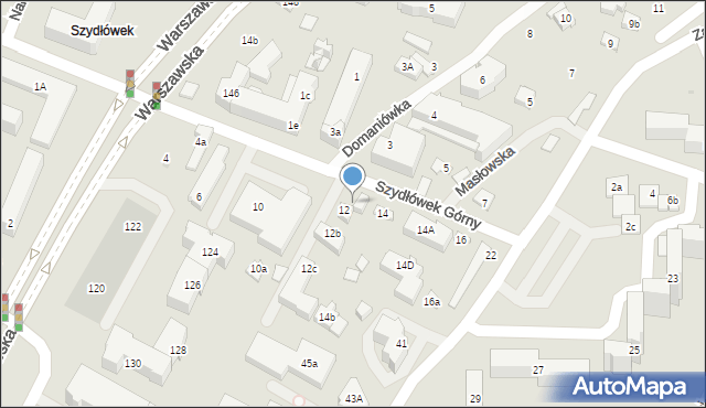 Kielce, Szydłówek Górny, 12a, mapa Kielc